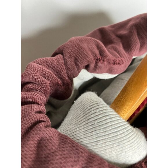 Abercrombie & Fitch Teen Men's Small Thick Heavy Burgundy Distressed Hoodie - Picture 10 of 14